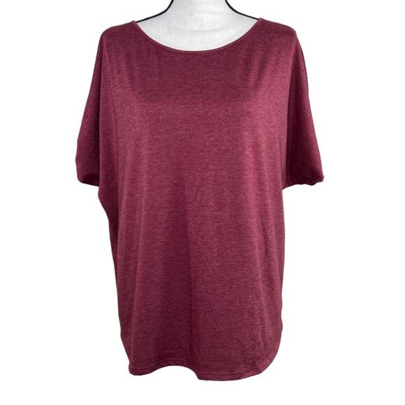 Collete Burgundy Open Shoulder Tee Size XXL - Picture 1 of 7
